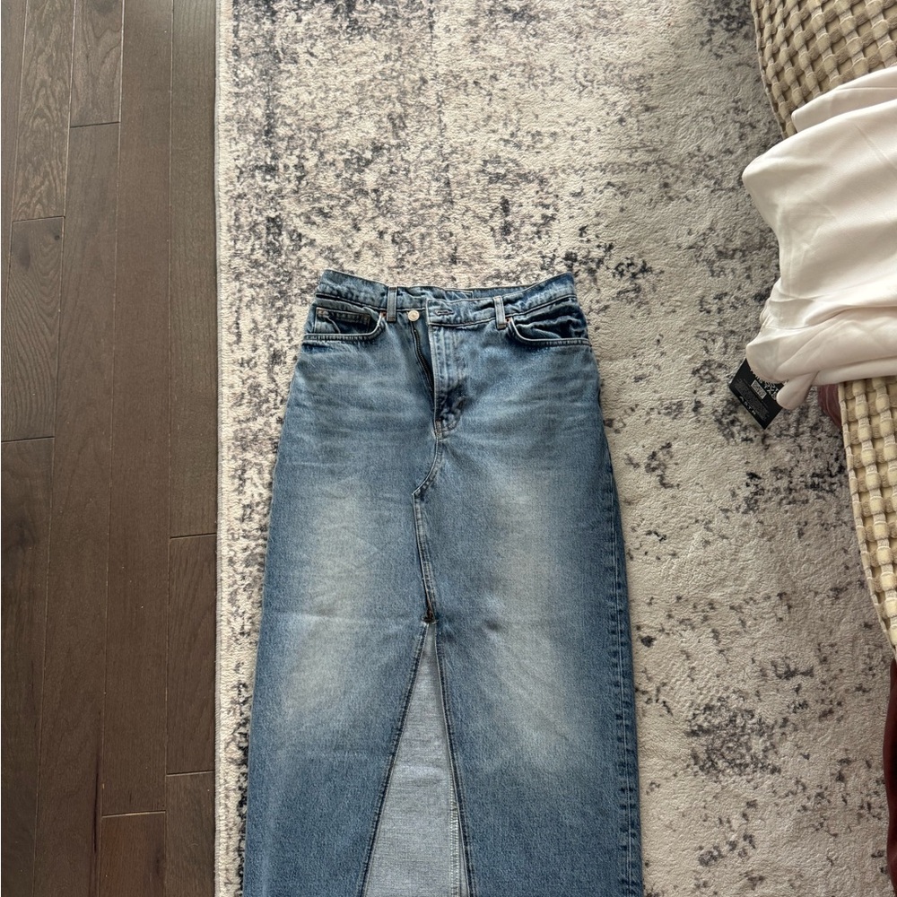 Reformation Nila Long Denim Skirt